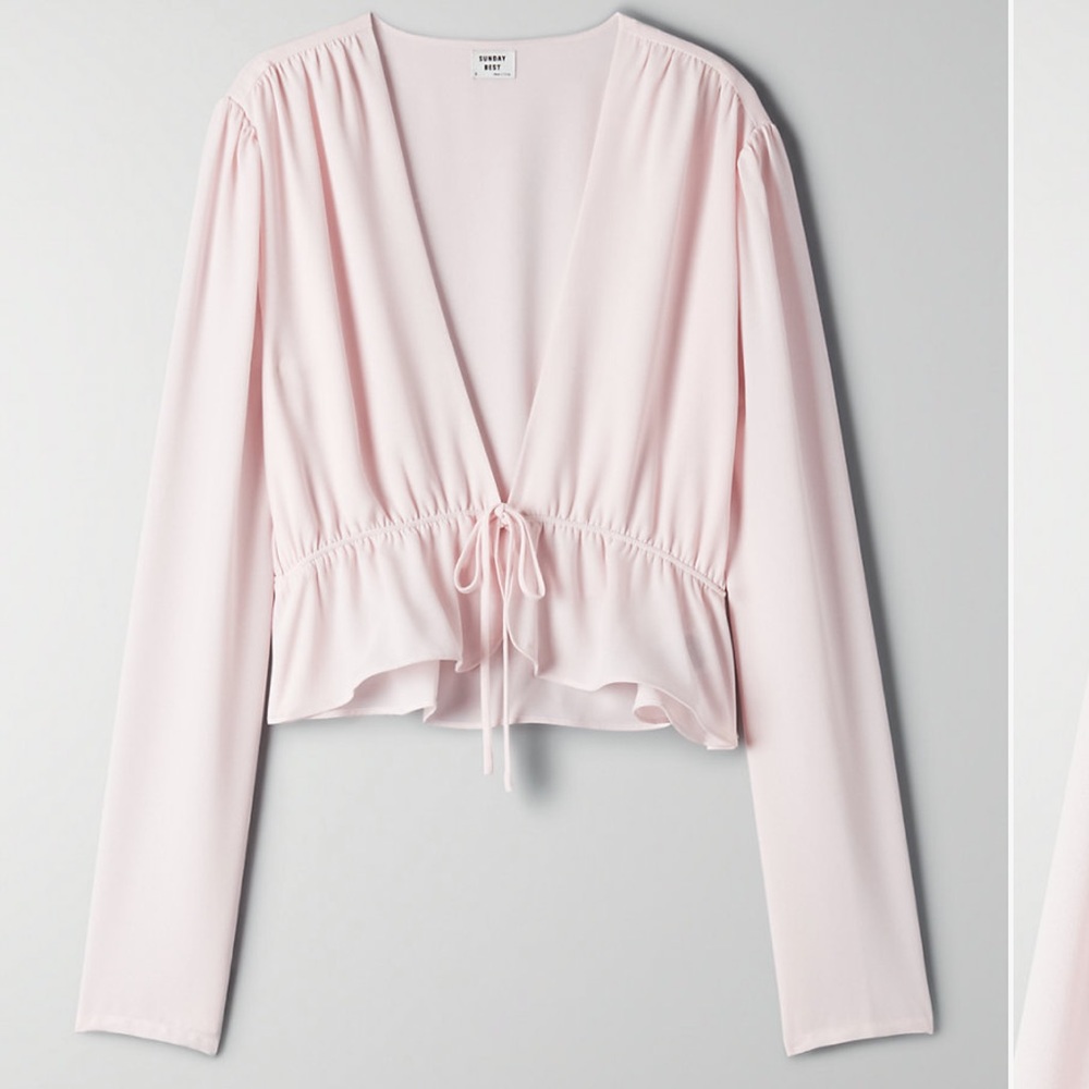 Sunday Best Tie Front Top